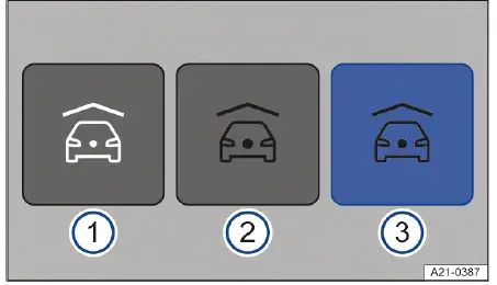 Volkswagen ID.4 statut place stationnement disponible indisponible écran