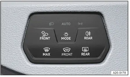 Volkswagen ID.4 panneau tactile éclairage extérieur près du volant