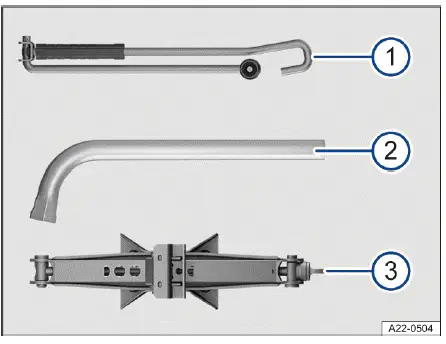 Outillage supplémentaire Volkswagen ID.4 cric clé roue manivelle accessoires entretien