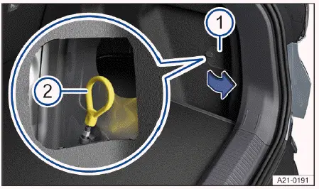 Derrière trappe coffre Volkswagen ID.4 boucle déverrouillage fiche recharge