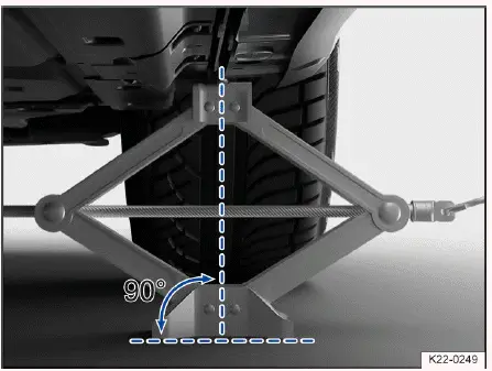 Position du cric à l’arrière gauche du Volkswagen ID.4