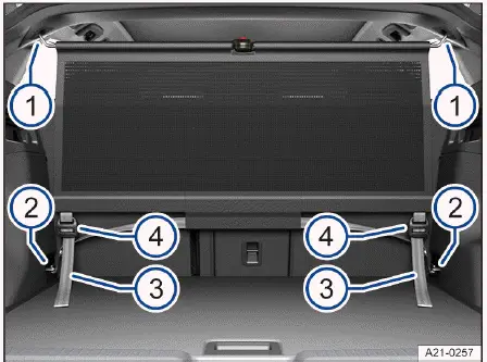 Filet de séparation installé derrière la banquette arrière Volkswagen ID.4
