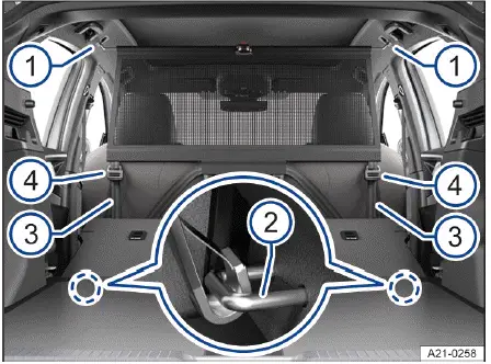 Filet de séparation installé derrière les sièges avant Volkswagen ID.4