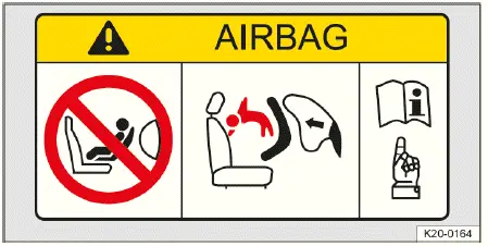 Volkswagen ID.4 étiquette airbag pare-soleil sécurité enfant