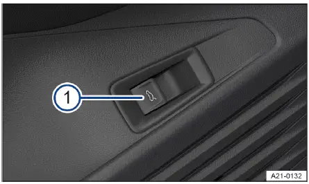 Volkswagen ID.4 bouton déverrouillage capot arrière porte conducteur