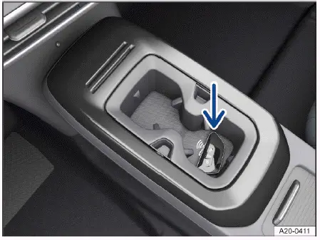 Volkswagen ID.4 démarrage d'urgence clé non détectée console centrale