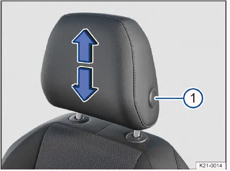 Volkswagen ID.4 réglage hauteur appuie-tête avant mécanisme verrouillage