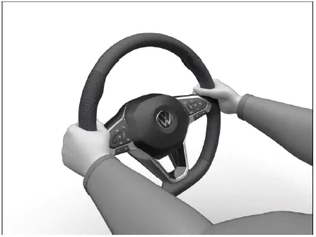 Volkswagen ID.4 position correcte des mains sur le volant 9h15 et 3h45