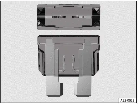 Fusible grillé Volkswagen ID.4 bande métallique rompue diagnostic visuel boîtier transparent
