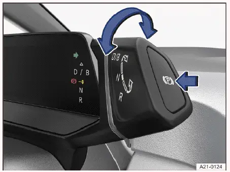 Volkswagen ID.4 sélecteur de rapport levier commande transmission électrique